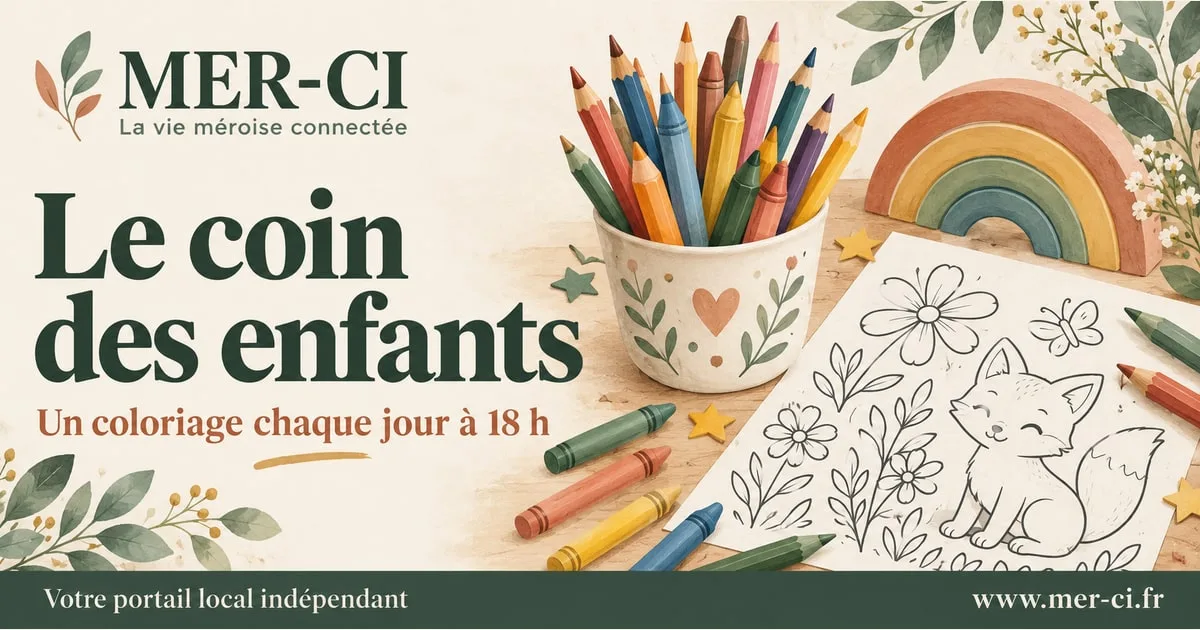 Le Coin des enfants MER-CI : coloriages, crayons de couleur et dessins à imprimer.